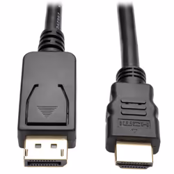 Tripp Lite P582-006-V2 DisplayPort 1.2 to HDMI Adapter Cable (DP with Latches to HDMI M/M), 4K, 6 ft. (1.8 m), 1.83 m, Displa ...