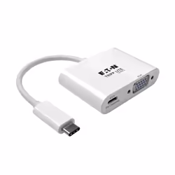 Tripp Lite U444-06N-V-C USB-C to VGA Adapter with PD Charging, White, 1920 x 1080 pixels
