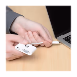 Tripp Lite U444-06N-V-C USB-C to VGA Adapter with PD Charging, White