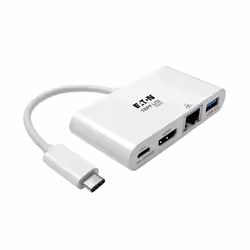 Tripp Lite U444-06N-HGU-C USB-C Multiport Adapter - HDMI, USB 3.x (5Gbps) Hub Port, Gigabit Ethernet, 60W PD Charging, HDCP, ...