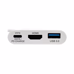 Tripp Lite U444-06N-H4U-C USB-C to HDMI 4K Adapter with USB 3.x (5Gbps) Hub Ports and 60W PD Charging, HDCP, White