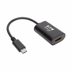 Tripp Lite U444-06N-HD4K6B USB-C to HDMI Adapter (M/F) - 4K 60 Hz, HDCP 2.2, Black, 0.1524 m, USB Type-C, HDMI, Male, Female, ...