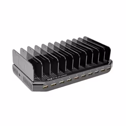 Tripp Lite U280-010-ST-CEE 10-Port USB Charging Station with Adjustable Storage, 12V 8A (96W) USB Charger Output, Schuko Powe ...
