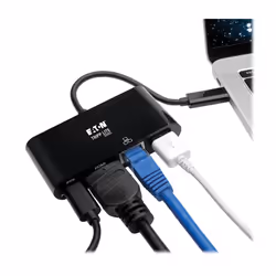 Tripp Lite U444-06N-H4GUBC USB-C Multiport Adapter - 4K HDMI, USB 3.x (5Gbps) Hub Port, GbE, 60W PD Charging, HDCP, Black - Additional view 2