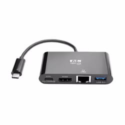 Tripp Lite U444-06N-H4GUBC USB-C Multiport Adapter - 4K HDMI, USB 3.x (5Gbps) Hub Port, GbE, 60W PD Charging, HDCP, Black - Additional view 3