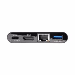 Tripp Lite U444-06N-H4GUBC USB-C Multiport Adapter - 4K HDMI, USB 3.x (5Gbps) Hub Port, GbE, 60W PD Charging, HDCP, Black - Additional view 4