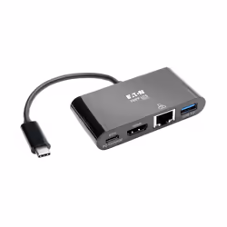 Tripp Lite U444-06N-HGUB-C USB-C Multiport Adapter - HDMI, USB 3.x (5Gbps) Hub Port, Gigabit Ethernet, 60W PD Charging, HDCP, ...