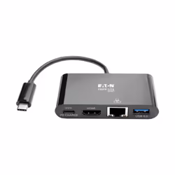 Tripp Lite U444-06N-HGUB-C USB-C Multiport Adapter - HDMI, USB 3.x (5Gbps) Hub Port, Gigabit Ethernet, 60W PD Charging, HDCP, Black - Additional view 7