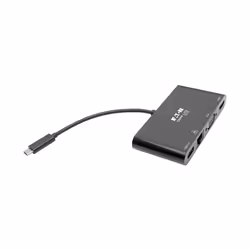 Tripp Lite U444-06N-HV4GUB USB-C Multiport Adapter - 4K HDMI, VGA, USB 3.x (5Gbps) Hub Port, GbE, HDCP, Black - Additional view 5