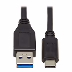 Tripp Lite U428-20N-G2 USB-C to USB-A Cable (M/M), USB 3.2 Gen 2 (10 Gbps), Thunderbolt 3 Compatible, 20-in. (50.8 cm), 0.5 m ...