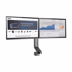 Tripp Lite DDR1727DC Dual-Display Monitor Arm with Desk Clamp and Grommet - Height Adjustable, 17” to 27” Monitors - Additional view 5