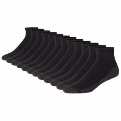 Hanes Men's Max Cushioned Ankle Socks  Moisture-Wicking with Odor Control  Multi-Pack  Black-12  6-12