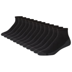 Hanes Men's Max Cushioned Ankle Socks  Moisture-Wicking with Odor Control  Multi-Pack  Black-12  6-12