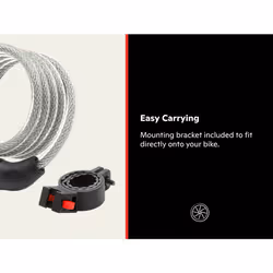 Schwinn Combination Bike Lock in Braided Steel Cable  6 feet x 12 mm Anti Theft Bicycle Lock  Black  Security Level 3