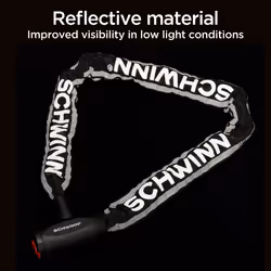 Schwinn Reflective Chain Key Lock for Bike  3 feet x 8mm Anti Theft Bicycle Lock  Security Level 4