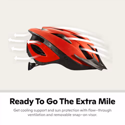 Schwinn Thrasher Bike Helmet for Adult Men Women Age 14+ with Suggested Fit 58-62cm  Lightweight with Adjustable Side and Chin Strap  No Light  Red