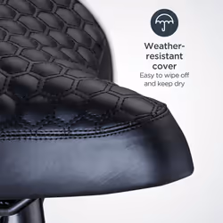 Schwinn Comfort Bike Seat for Men and Women  Quilted Soft Padding Bicycle Seat  Replacement Saddle Fits All Adult Bikes with Standard Seatpost  Wide S