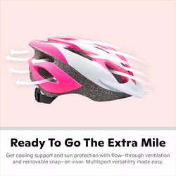 Schwinn Thrasher Bike Helmet for Adult Men Women Age 14+ with Suggested Fit 58-62cm  Lightweight with Adjustable Side and Chin Strap  No Light  Pink/W