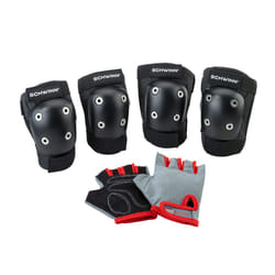 Schwinn Kids Bike Gloves Set  Knee and Elbow Pads  Protective Gear  Girls and Boys Bike Accessories  Black/Gray