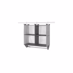 Whitmor 4 Section Fabric Closet Organizer Shelving with Built In Chrome Garment Rod