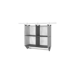 Whitmor 4 Section Fabric Closet Organizer Shelving with Built In Chrome Garment Rod