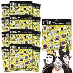 Disney Villains Stickers 12 Pack - 300 Disney Villains Stickers Party