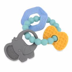 Nuby Chewy Charms Key Silicone Teether  Neutral  1 Count (Pack of 1)