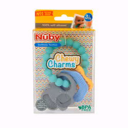 Nuby Chewy Charms Key Silicone Teether  Neutral  1 Count (Pack of 1)