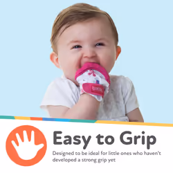 Nuby Soothing Teething Mitten with Hygienic Travel Bag  Red Monkey  1 Count (Pack of 1)