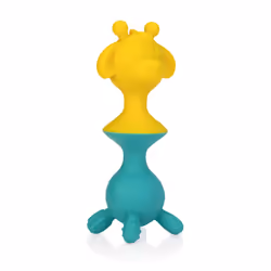 Nuby Silly Giraffe Interactive Suction Toys with Built-in Rattle 2 Piece Yellow/Aqua