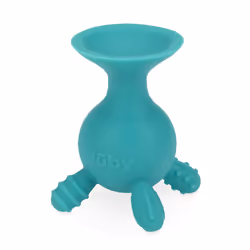 Nuby Silly Giraffe Interactive Suction Toys with Built-in Rattle  2 Piece  Yellow/Aqua