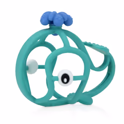Nuby Chewy Chums All Silicone Soothing Teether, Whale - 3M+