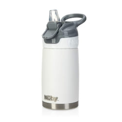 Nuby Thirsty Kids No Spill Flip-It Reflex Stainless Steel Travel Cup  10 Oz  White