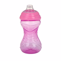 Nuby Clik-It Soft Spout No-Spill Easy Grip Sippy Cup for Girls - (3-Pack) 10 Oz - 6+ Months