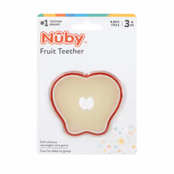 Nuby 100% Silicone Fruit Teether  Apple  3M+