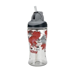 Nuby Thirsty Kids No Spill Flip-It Boost Tritan Travel Cup with Soft Silicone Straw  12 Oz  T-Rex