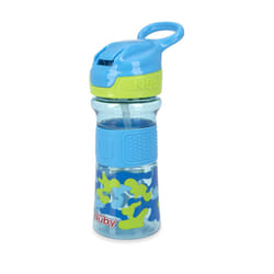 Nuby Thirsty Kids No Spill Flip-It Reflex Travel Cup with Soft Silicone Spout  12 Oz  Aqua Camo