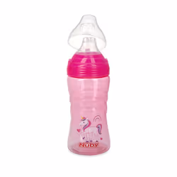 Nuby Thirsty Kids No Spill Sip-It Sport Tritan Travel Cup with Soft Silicone Spout and Hygiene Cover  12 Oz  Pink Unicorn Print