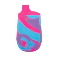 Nuby Silicone Tie-dye First Training Cup with Free Flow Soft Spout - 6oz 6+ Months Pink/Purple