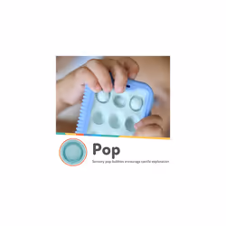 Nuby Baby Teething Toy  3+ Months  Giggle Bytes Sensory Popper Cellphone  Blue