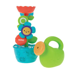 Nuby Flow N' Grow Garden Bath Toy with Flower and Watering Can - Baby Bath Toy for Boys and Girls 18+ Months - Toddler Bath Suction Cup Toy Attaches t