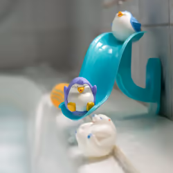 Nuby Penguin Slide Bath Toy Play Set with 4 Bath Squirters - Baby Bath Toys for Boys and Girls 12+ Months - Suction Cup Toy A ...