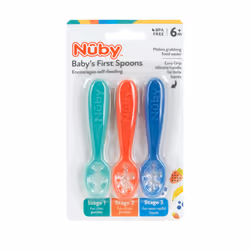 Nuby Baby's First Spoons Set - (3-Pack) Feeding Utensils for Babies - 6+ Months