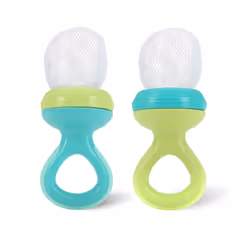Nuby Nibbler Mesh First Soft Foods Feeder 2pk Aqua & Green