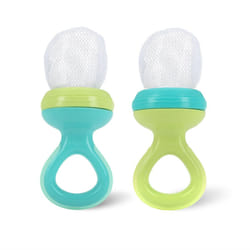 Nuby Nibbler Mesh First Soft Foods Feeder  2pk  Aqua & Green