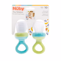 Nuby Nibbler Mesh First Soft Foods Feeder  2pk  Aqua & Green