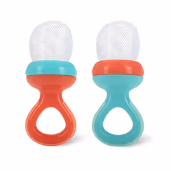 Nuby Nibbler Mesh First Soft Foods Feeder 2pk Coral & Aqua