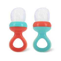 Nuby Nibbler Mesh First Soft Foods Feeder  2pk  Coral & Aqua