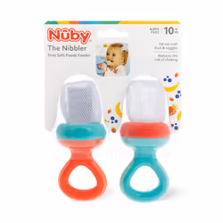 Nuby Nibbler Mesh First Soft Foods Feeder  2pk  Coral & Aqua