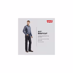 Levis Mens 517 Boot cut Jean  Black  33x34